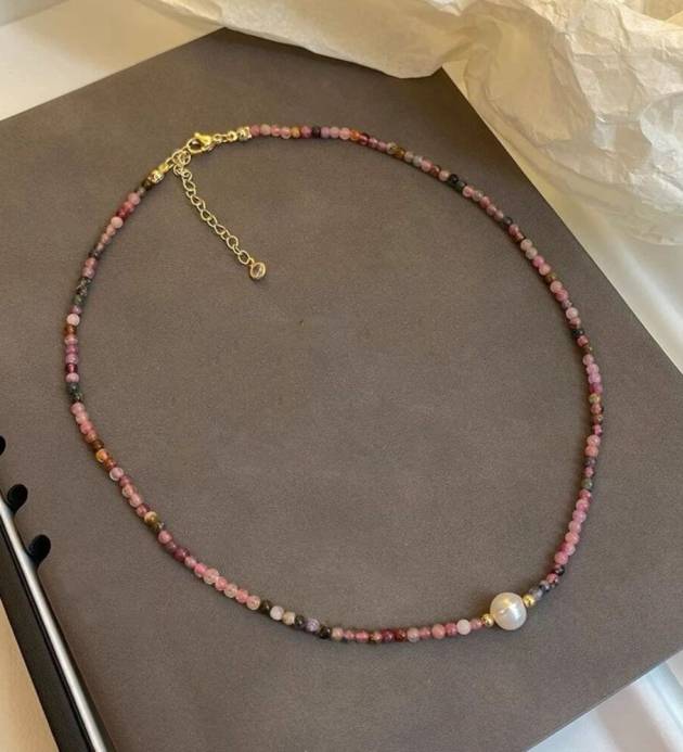 Vintage Bohemian Style Quartz Necklace With Pearl Pedant