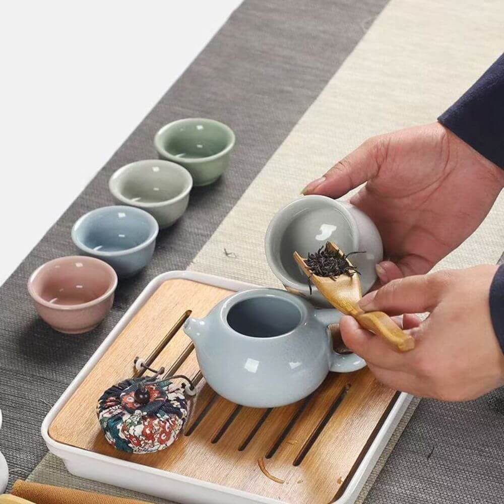 Ceramic Kungfu Tea Cup Set 60ml/2oz 6pcs In Total with Bag - Image 2