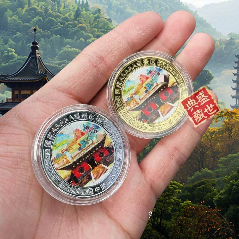 Shaolin Temple/Monk Pattern Overglid Commemorative Coin - Image 6