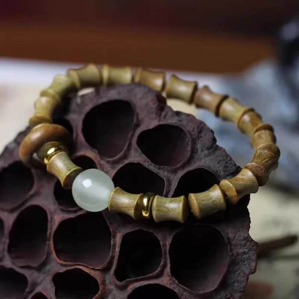 Shaolin Zen Guajacwood and Bamboo Bracelet For Rising Fengshui - Image 3