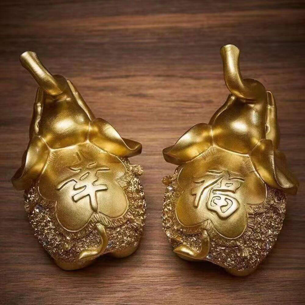 Little Golden Elephant Ornament For Home and Office - Image 2