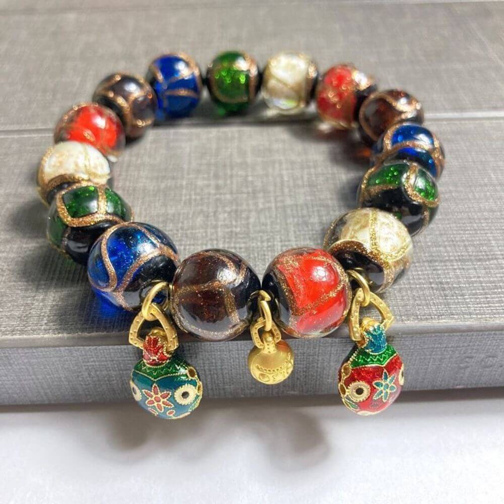 Insense Ash Made With Chinese Liuli(Art Glass) Bracelet For Zen Peace