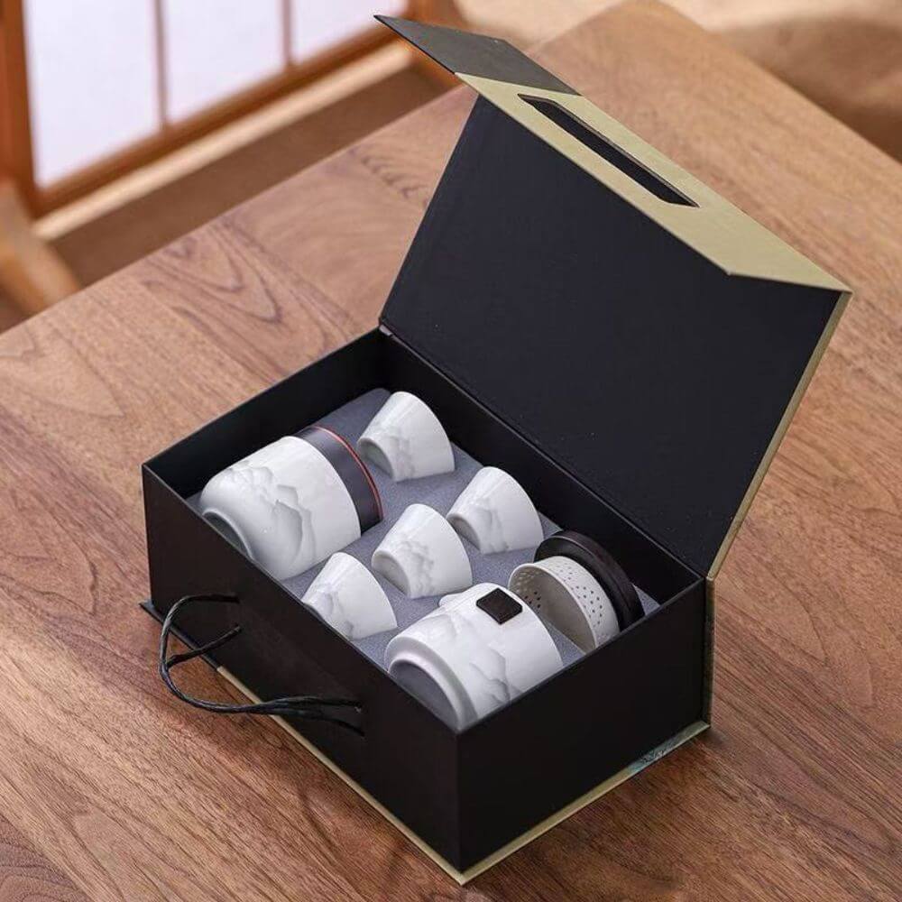 Chinese Kungfu Tea Business Ceremonial Set With Ceramics Cups and Pots - Image 4