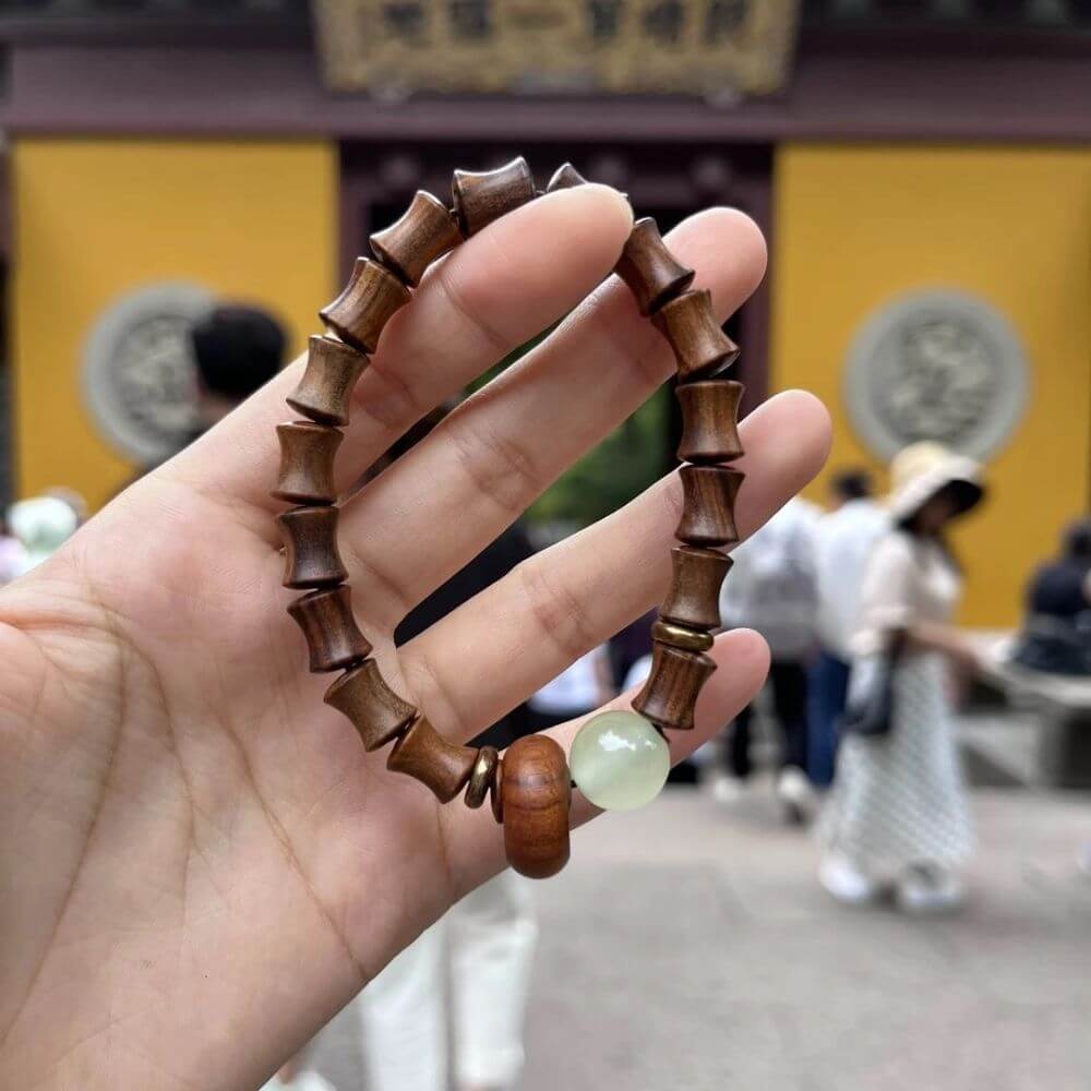 Shaolin Zen Guajacwood and Bamboo Bracelet For Rising Fengshui - Image 4