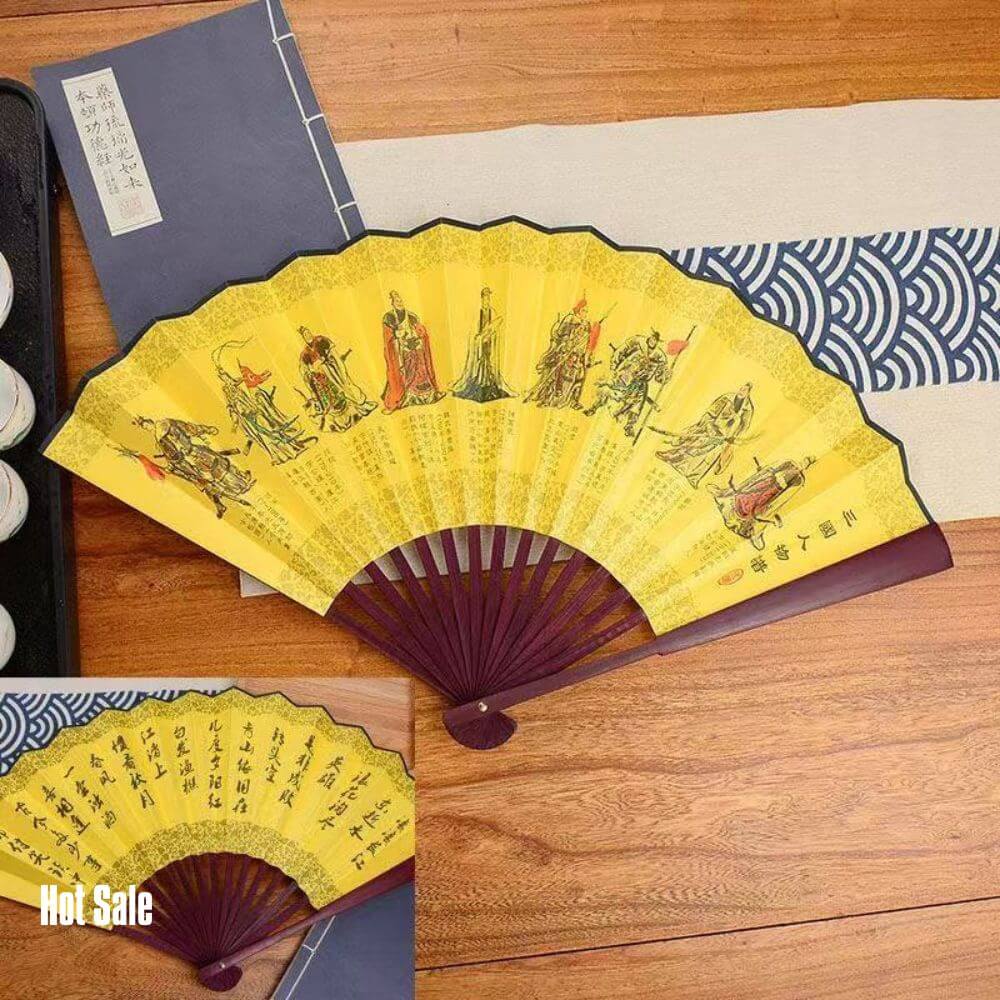 Shaolin Chinese Folding Fan With Bamboo Handle - Image 5